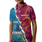 Custom Broncos And Titans Rugby 2024 Kid Polo Shirt Dynamic Style