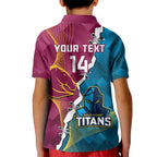 Custom Broncos And Titans Rugby 2024 Kid Polo Shirt Dynamic Style
