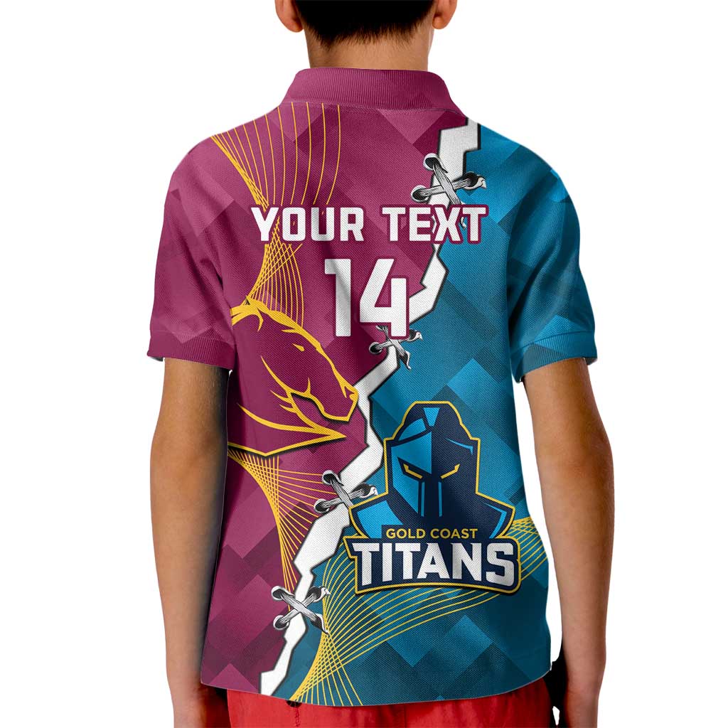 Custom Broncos And Titans Rugby 2024 Kid Polo Shirt Dynamic Style
