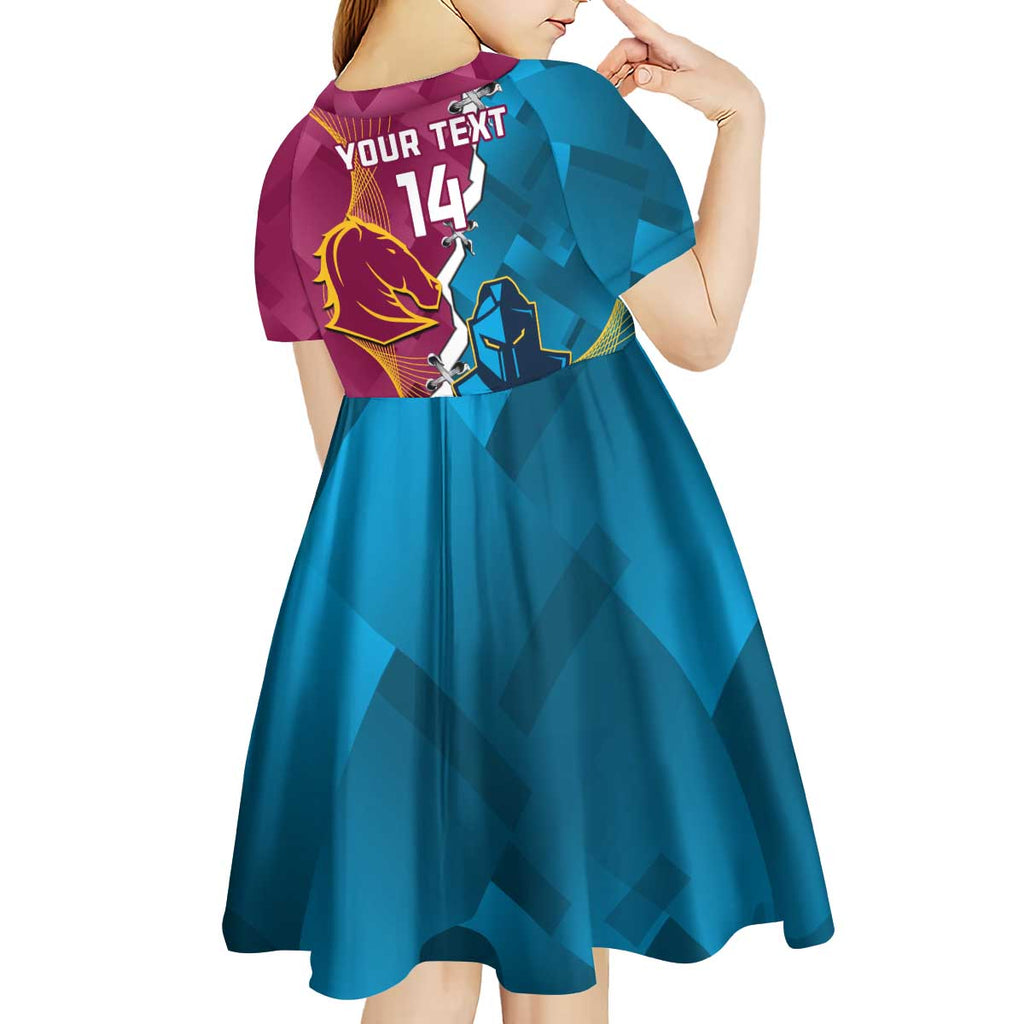 Custom Broncos And Titans Rugby 2024 Kid Short Sleeve Dress Dynamic Style