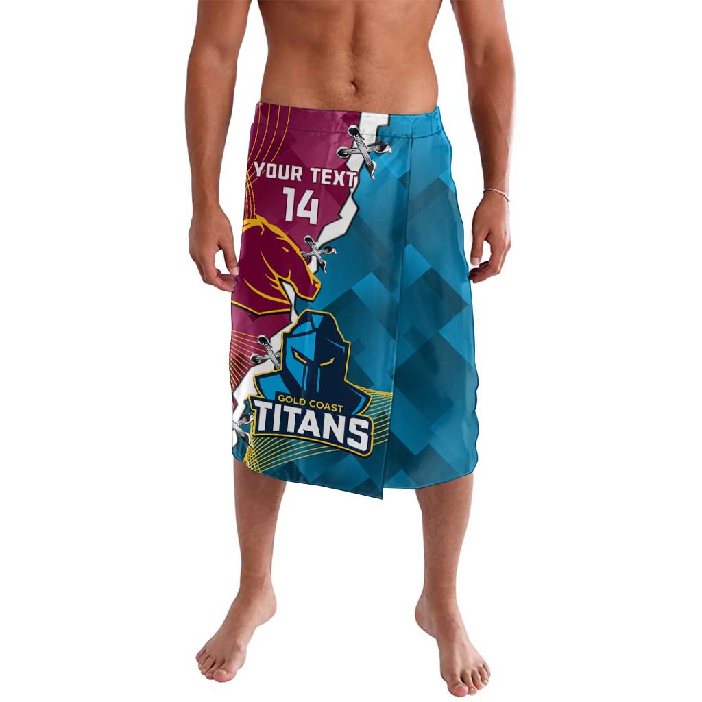 Custom Broncos And Titans Rugby 2024 Lavalava Dynamic Style