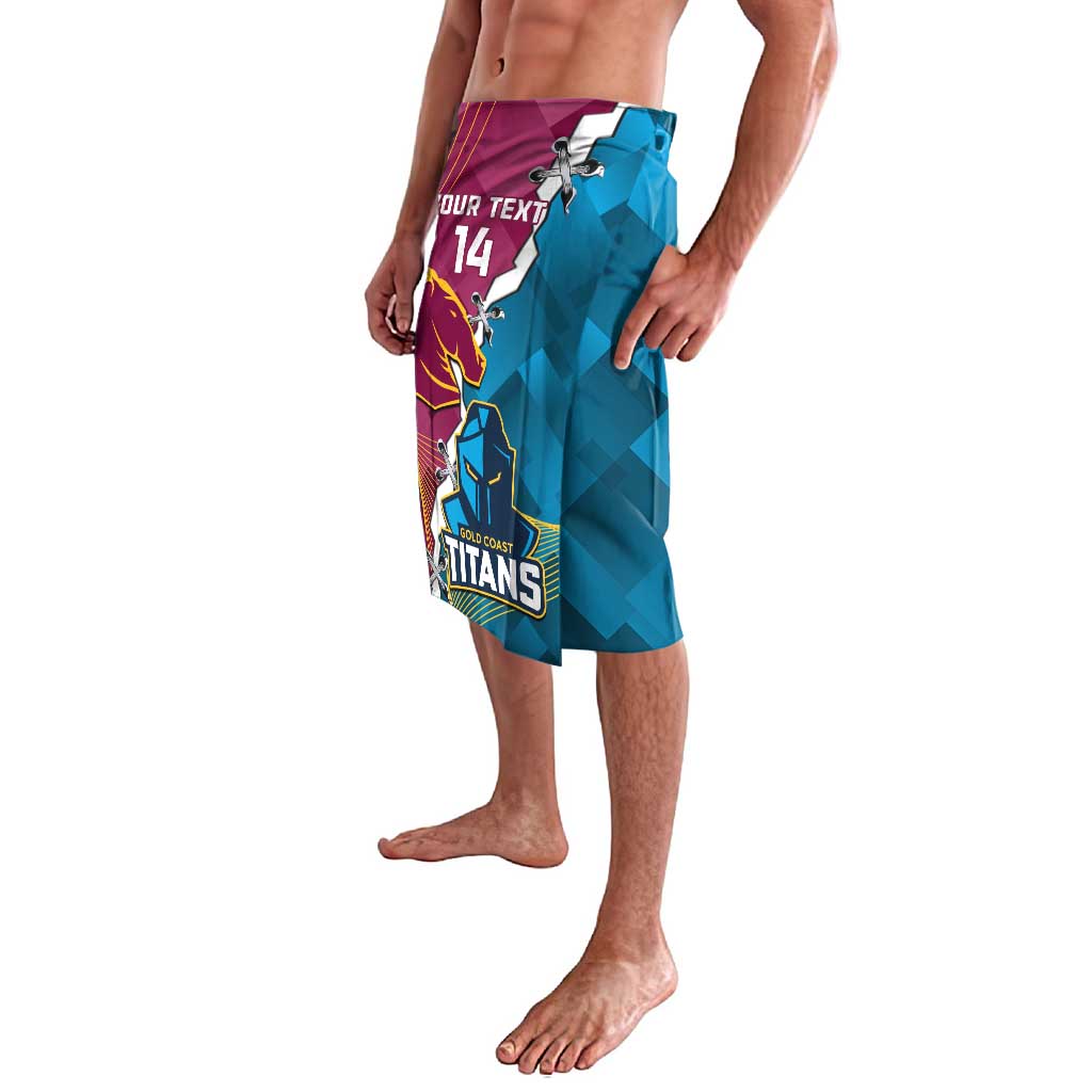 Custom Broncos And Titans Rugby 2024 Lavalava Dynamic Style