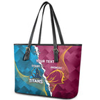 Custom Broncos And Titans Rugby 2024 Leather Tote Bag Dynamic Style