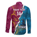Custom Broncos And Titans Rugby 2024 Long Sleeve Button Shirt Dynamic Style
