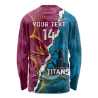 Custom Broncos And Titans Rugby 2024 Long Sleeve Shirt Dynamic Style