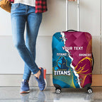 Custom Broncos And Titans Rugby 2024 Luggage Cover Dynamic Style