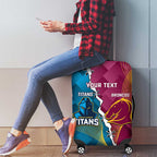 Custom Broncos And Titans Rugby 2024 Luggage Cover Dynamic Style