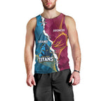 Custom Broncos And Titans Rugby 2024 Men Tank Top Dynamic Style