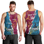 Custom Broncos And Titans Rugby 2024 Men Tank Top Dynamic Style