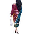 Custom Broncos And Titans Rugby 2024 Off The Shoulder Long Sleeve Dress Dynamic Style