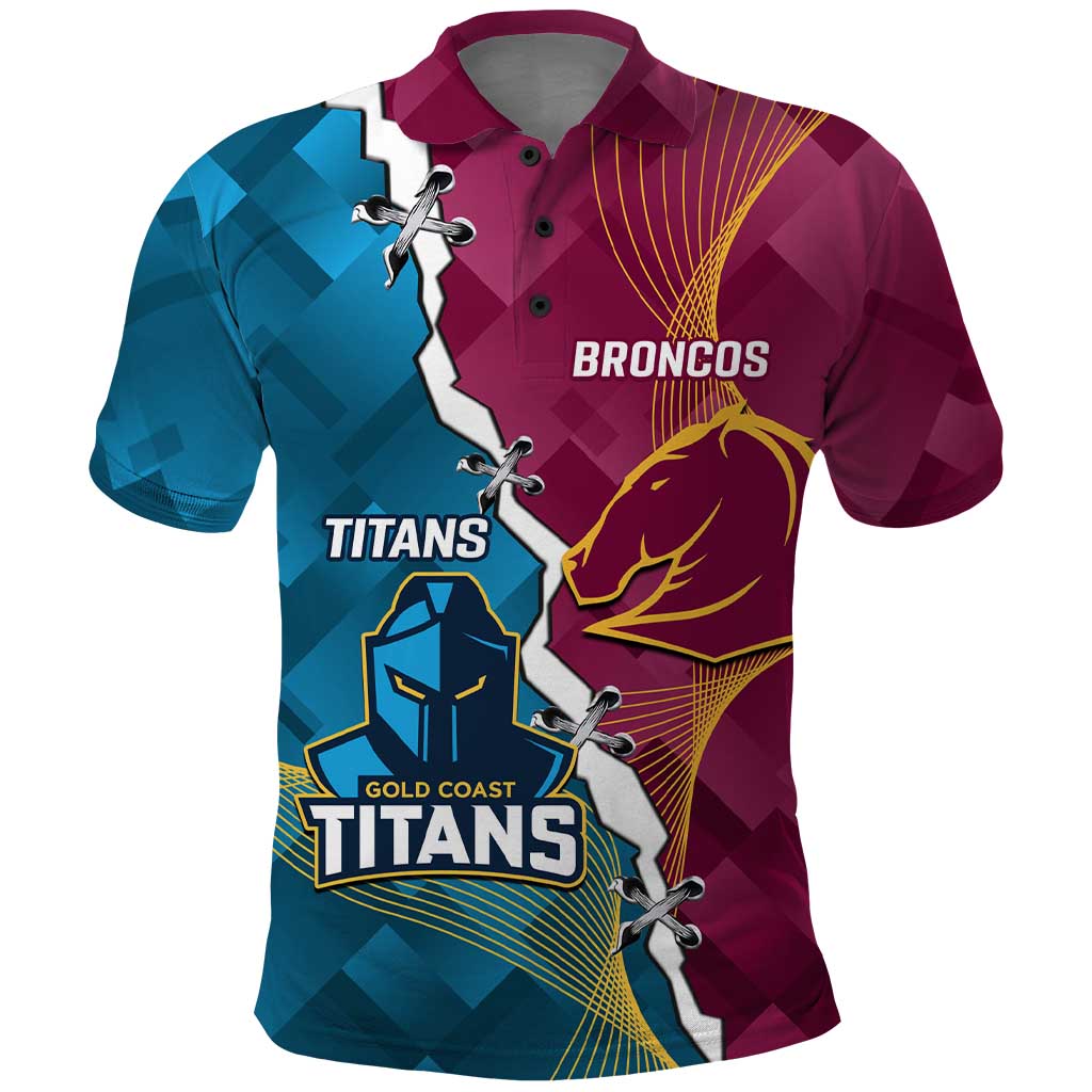 Custom Broncos And Titans Rugby 2024 Polo Shirt Dynamic Style