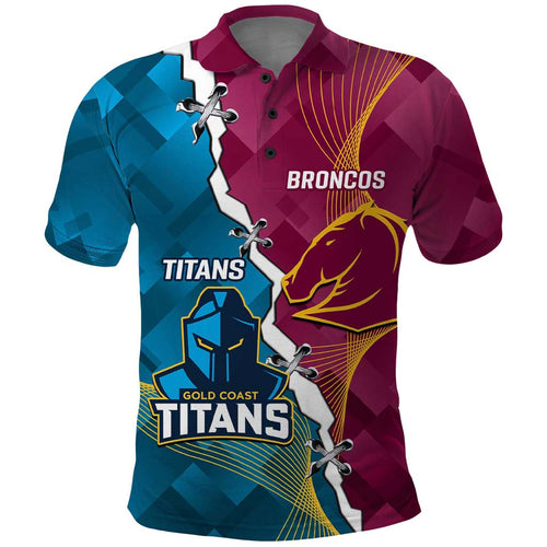 Custom Broncos And Titans Rugby 2024 Polo Shirt Dynamic Style