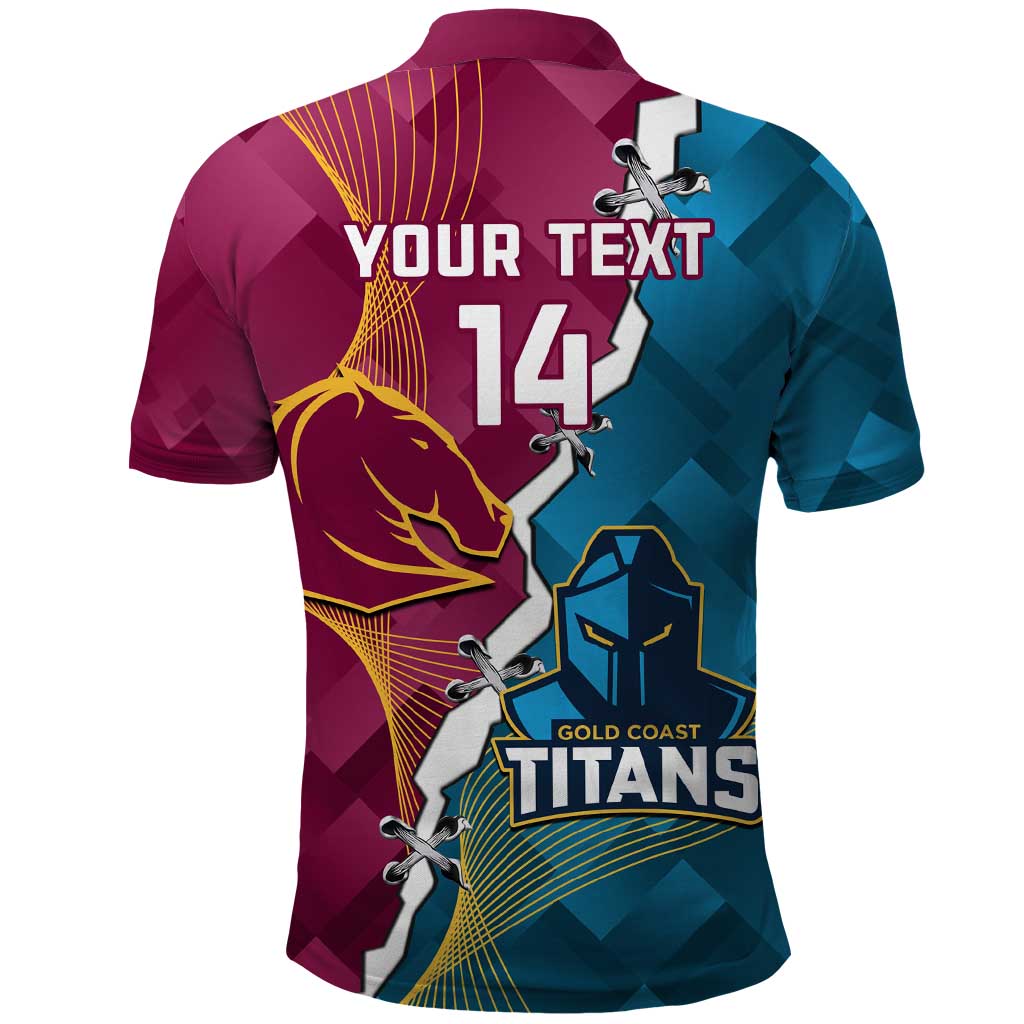 Custom Broncos And Titans Rugby 2024 Polo Shirt Dynamic Style