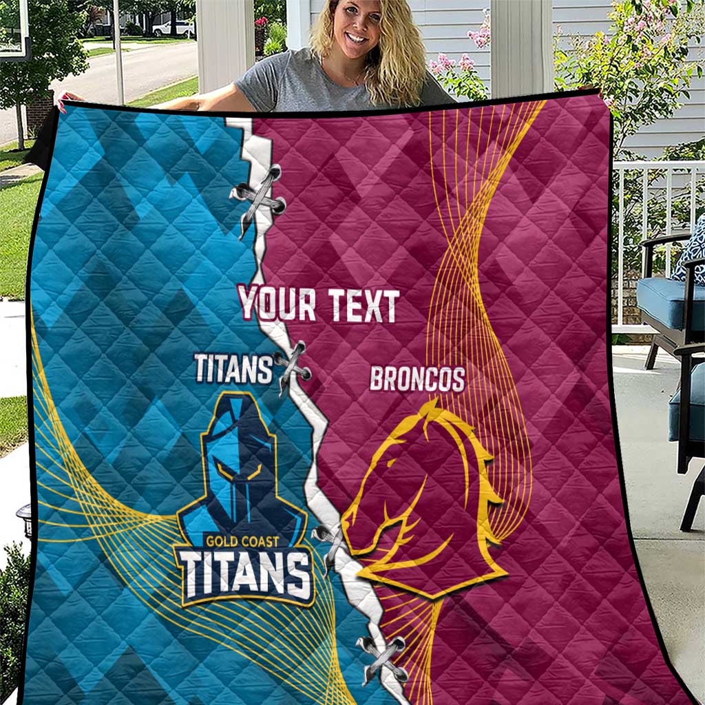 Custom Broncos And Titans Rugby 2024 Quilt Dynamic Style