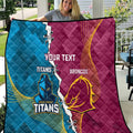 Custom Broncos And Titans Rugby 2024 Quilt Dynamic Style