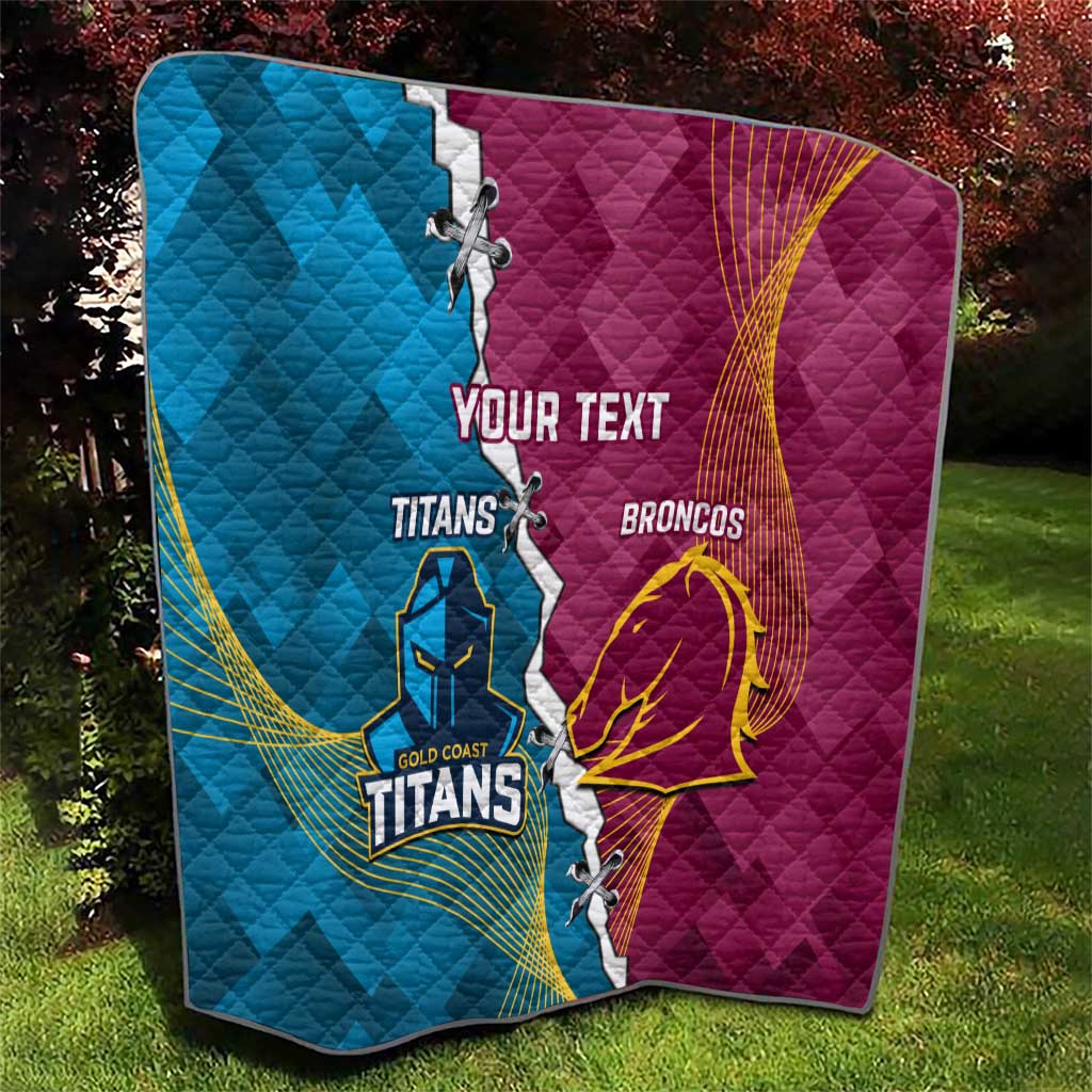 Custom Broncos And Titans Rugby 2024 Quilt Dynamic Style