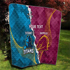 Custom Broncos And Titans Rugby 2024 Quilt Dynamic Style