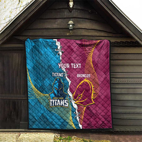 Custom Broncos And Titans Rugby 2024 Quilt Dynamic Style