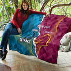 Custom Broncos And Titans Rugby 2024 Quilt Dynamic Style