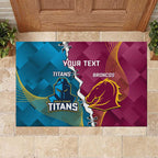 Custom Broncos And Titans Rugby 2024 Rubber Doormat Dynamic Style