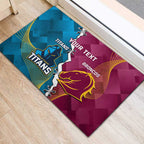Custom Broncos And Titans Rugby 2024 Rubber Doormat Dynamic Style