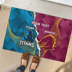 Custom Broncos And Titans Rugby 2024 Rubber Doormat Dynamic Style