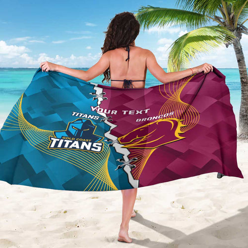 Custom Broncos And Titans Rugby 2024 Sarong Dynamic Style