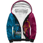 Custom Broncos And Titans Rugby 2024 Sherpa Hoodie Dynamic Style
