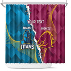 Custom Broncos And Titans Rugby 2024 Shower Curtain Dynamic Style