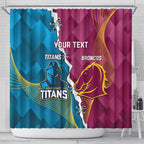 Custom Broncos And Titans Rugby 2024 Shower Curtain Dynamic Style