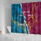 Custom Broncos And Titans Rugby 2024 Shower Curtain Dynamic Style