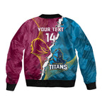 Custom Broncos And Titans Rugby 2024 Sleeve Zip Bomber Jacket Dynamic Style