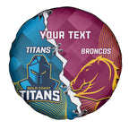 Custom Broncos And Titans Rugby 2024 Spare Tire Cover Dynamic Style