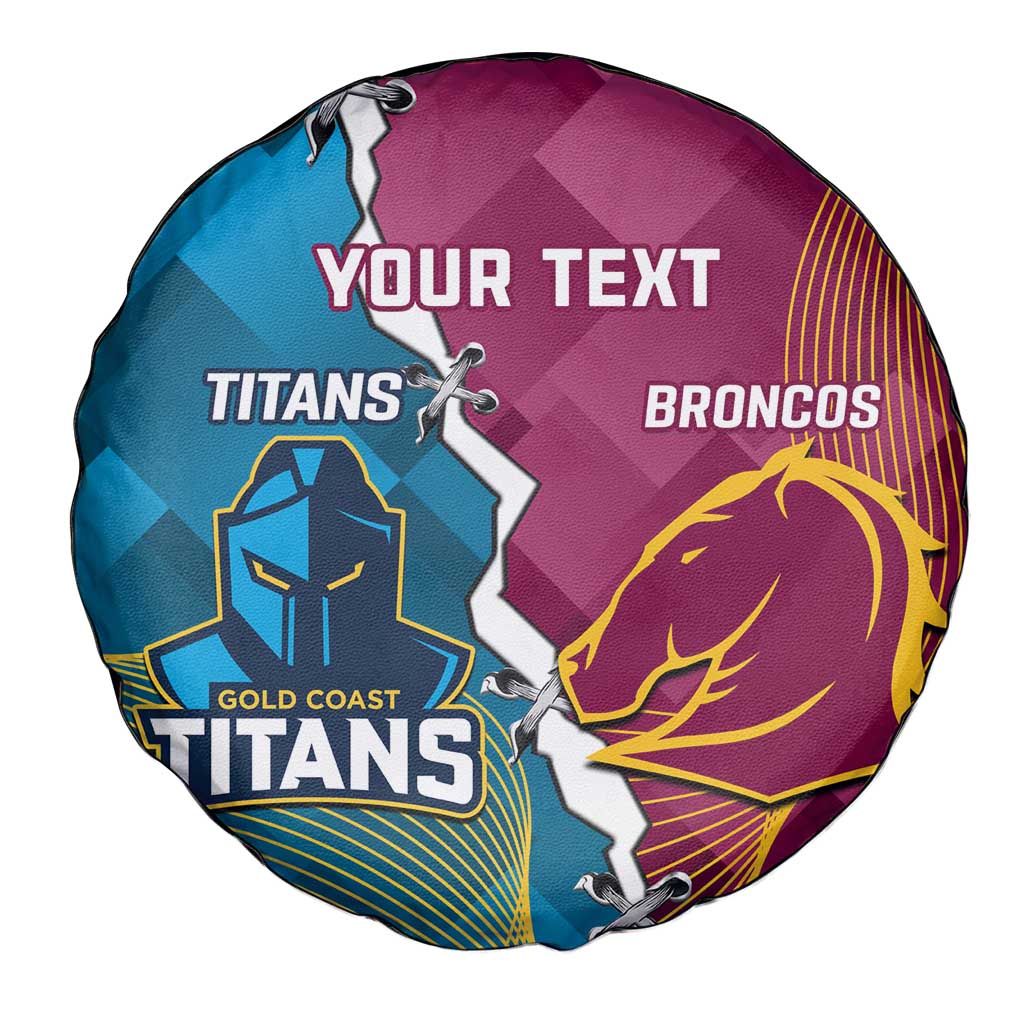 Custom Broncos And Titans Rugby 2024 Spare Tire Cover Dynamic Style