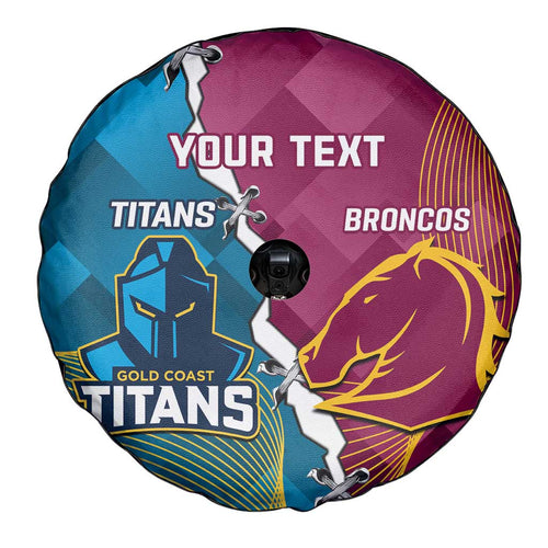 Custom Broncos And Titans Rugby 2024 Spare Tire Cover Dynamic Style