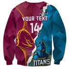 Custom Broncos And Titans Rugby 2024 Sweatshirt Dynamic Style