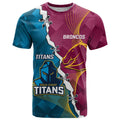Custom Broncos And Titans Rugby 2024 T Shirt Dynamic Style