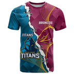 Custom Broncos And Titans Rugby 2024 T Shirt Dynamic Style