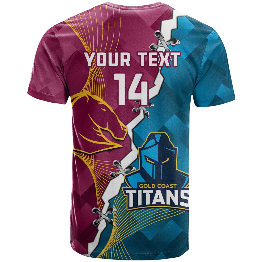 Custom Broncos And Titans Rugby 2024 T Shirt Dynamic Style