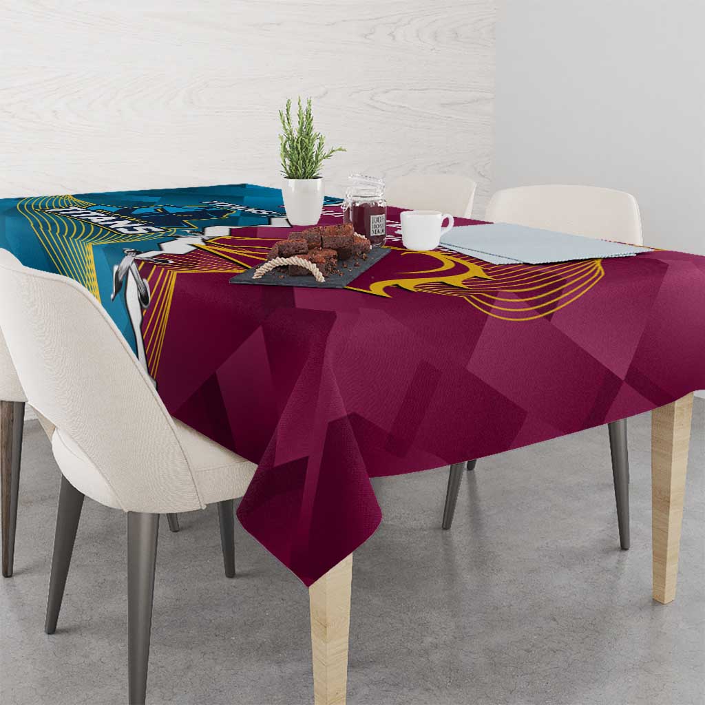 Custom Broncos And Titans Rugby 2024 Tablecloth Dynamic Style