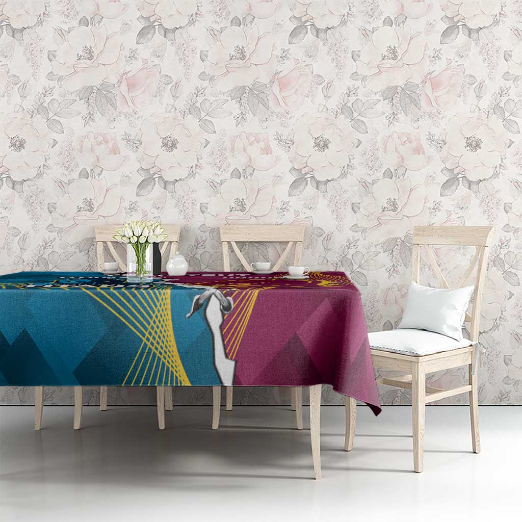 Custom Broncos And Titans Rugby 2024 Tablecloth Dynamic Style