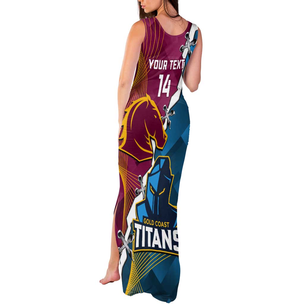 Custom Broncos And Titans Rugby 2024 Tank Maxi Dress Dynamic Style