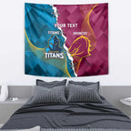 Custom Broncos And Titans Rugby 2024 Tapestry Dynamic Style