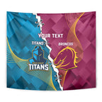 Custom Broncos And Titans Rugby 2024 Tapestry Dynamic Style