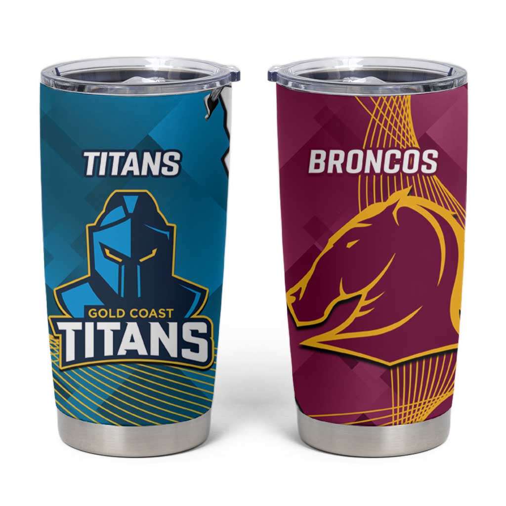 Broncos And Titans Rugby 2024 Tumbler Cup Dynamic Style