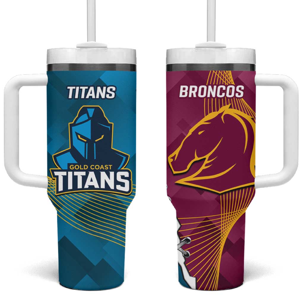 Broncos And Titans Rugby 2024 Tumbler With Handle Dynamic Style