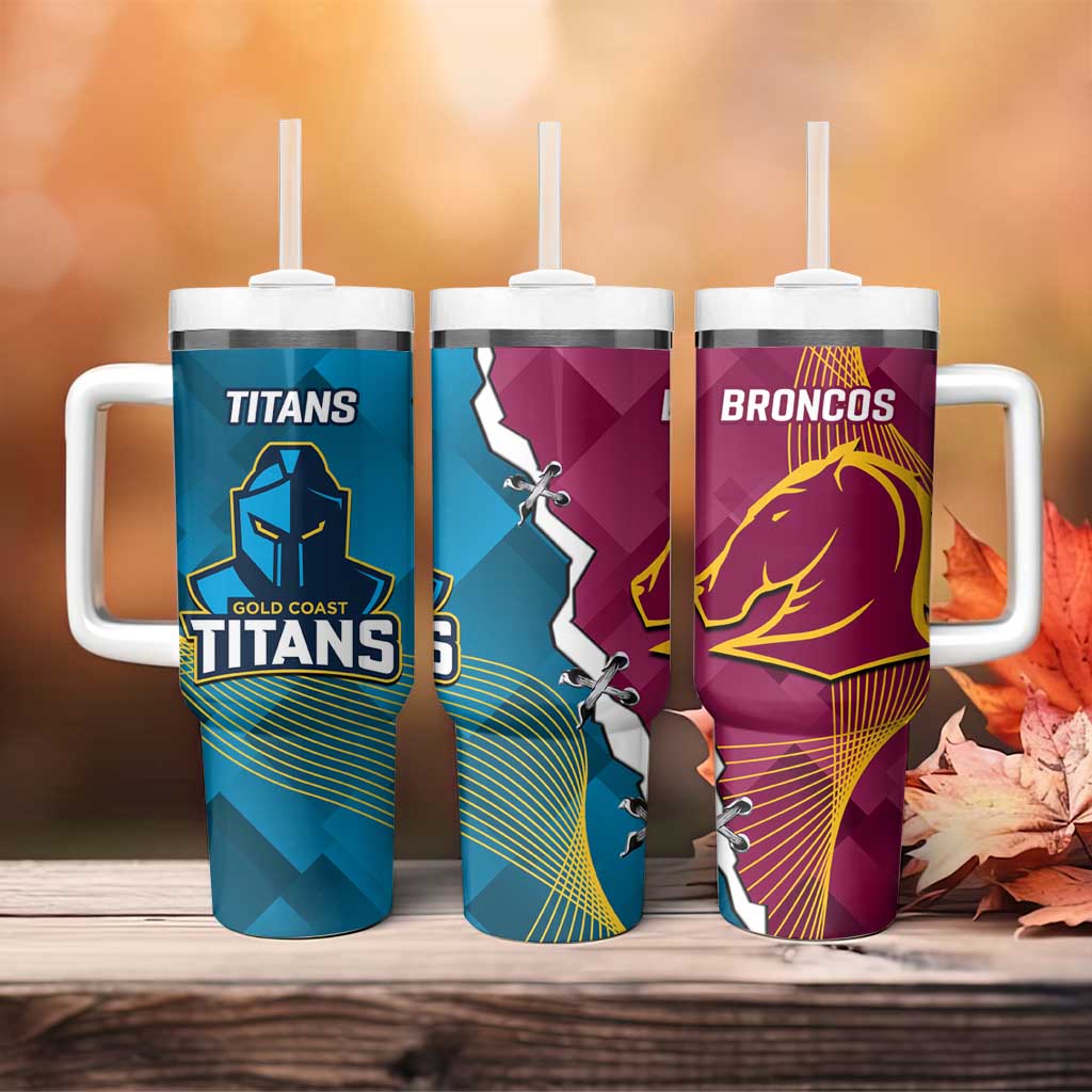 Broncos And Titans Rugby 2024 Tumbler With Handle Dynamic Style