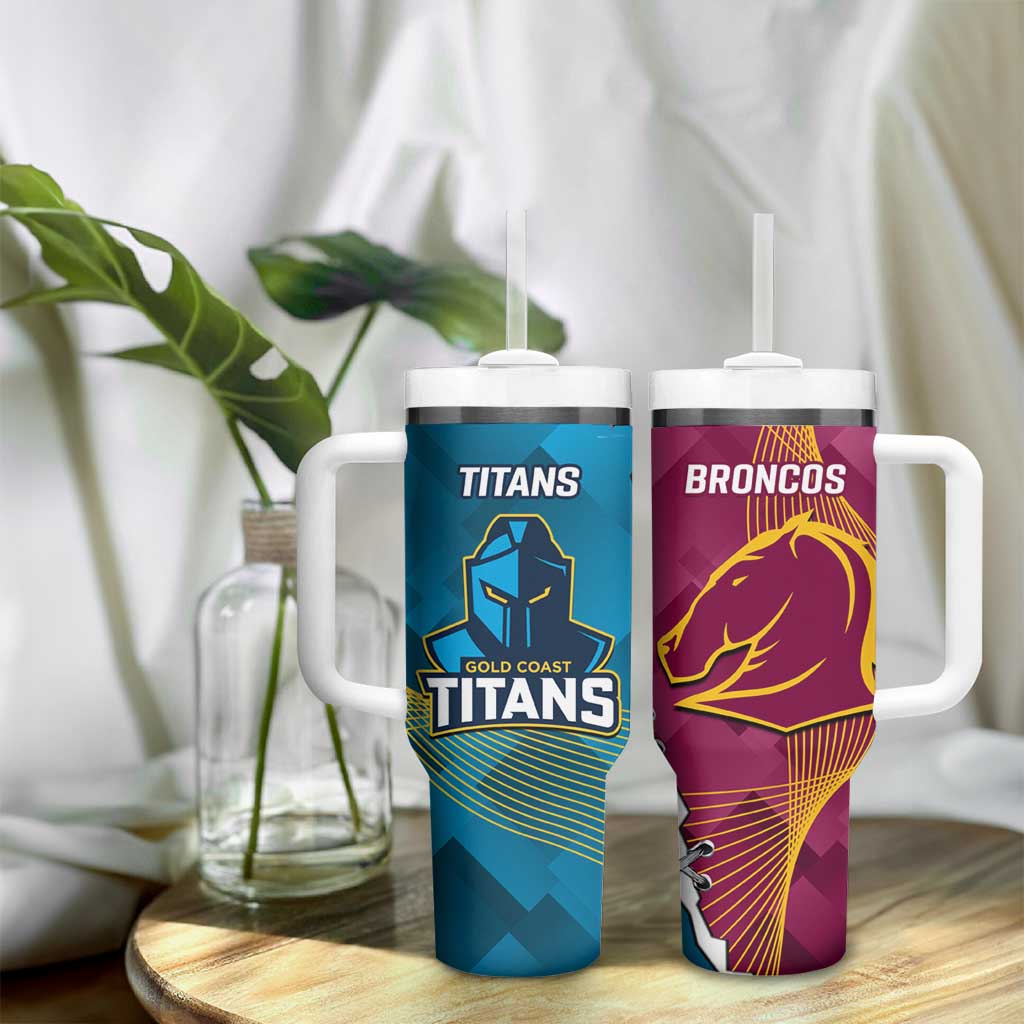 Broncos And Titans Rugby 2024 Tumbler With Handle Dynamic Style