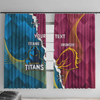 Custom Broncos And Titans Rugby 2024 Window Curtain Dynamic Style