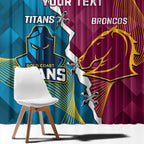 Custom Broncos And Titans Rugby 2024 Window Curtain Dynamic Style